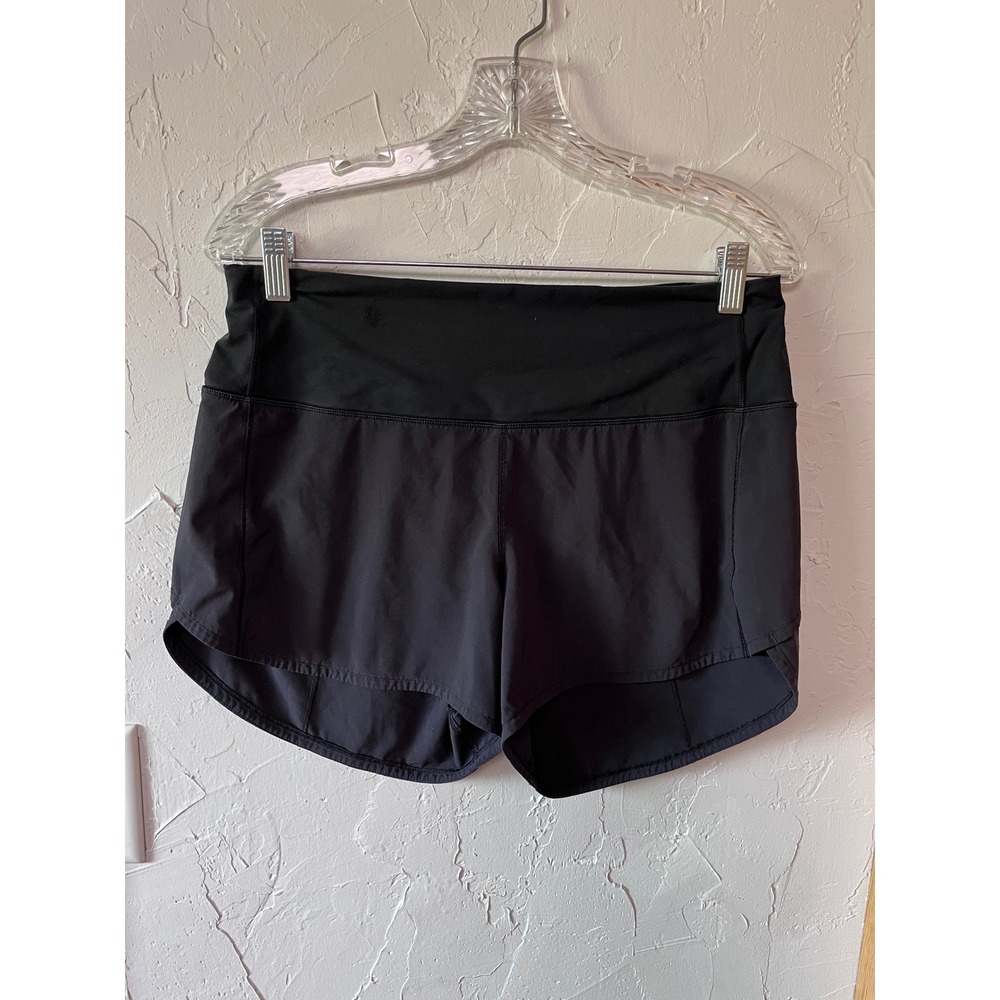 Lululemon Speed Up High-Rise Lined Short 4 Black Running Workout Shorts Size 8